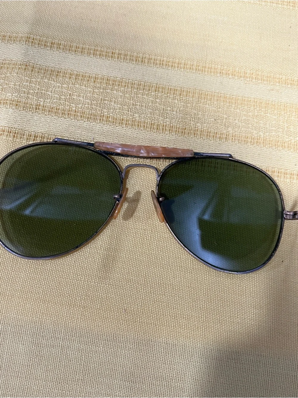 VINTAGE 1970s Rare B&L Ray-Ban Outdoorsman Aviators + OG Faux-Croc Leather Case